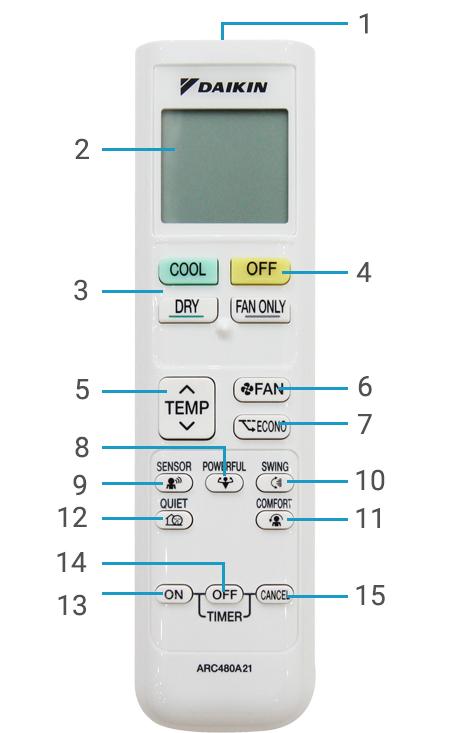 ĐIỀU KHIỂN điều hòa Daikin lnverter 2 chiều xịn (trắng)
