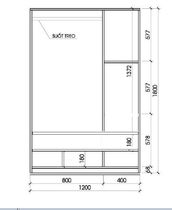 Tủ áo nhỏ Mộc Ái TA27418