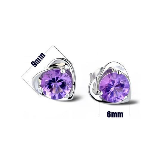 [HCM]Freeship Bông tai trái tim đá zircon BHBT156