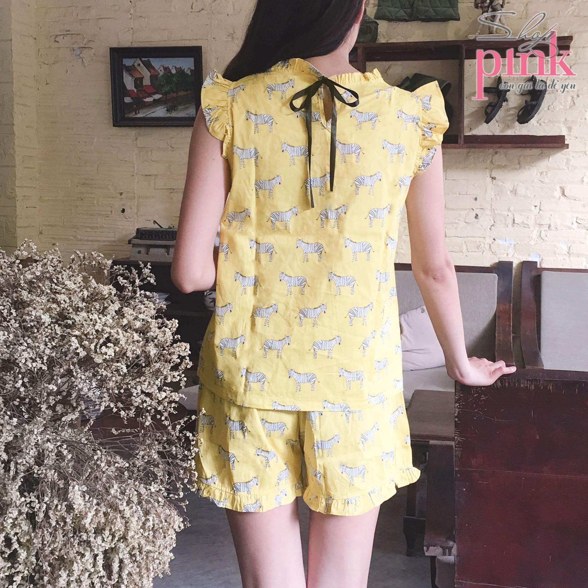 Bộ mặc nhà cánh tiên thắt nơ quần đùi