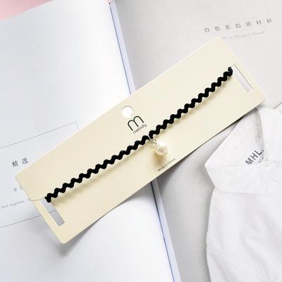 Dây choker zích zắc phối ngọc trắng