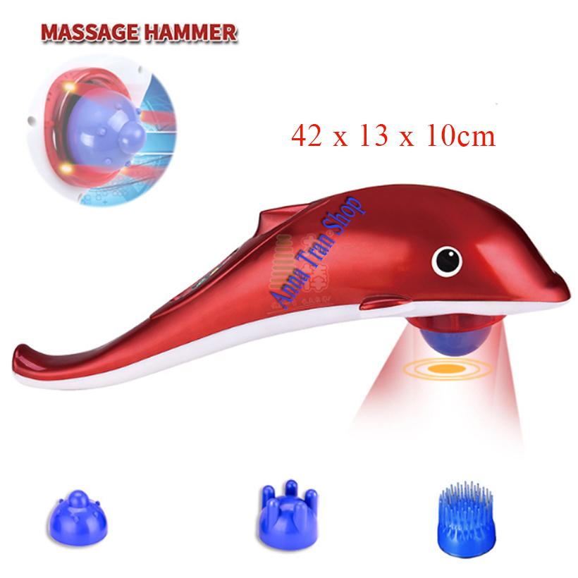 [HCM]Máy Massage cầm tay hình cá heo (đỏ)