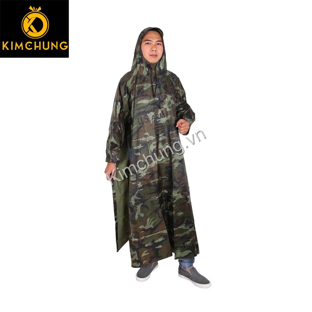 Áo mưa cánh dơi rằn ri - vải dù cao cấp - siêu chống thấm
