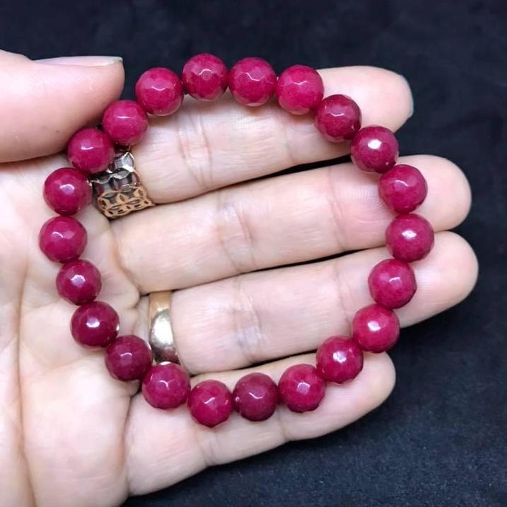 [HCM]VÒNG TAY HỒNG RUBY MÀI GIÁC 8LY