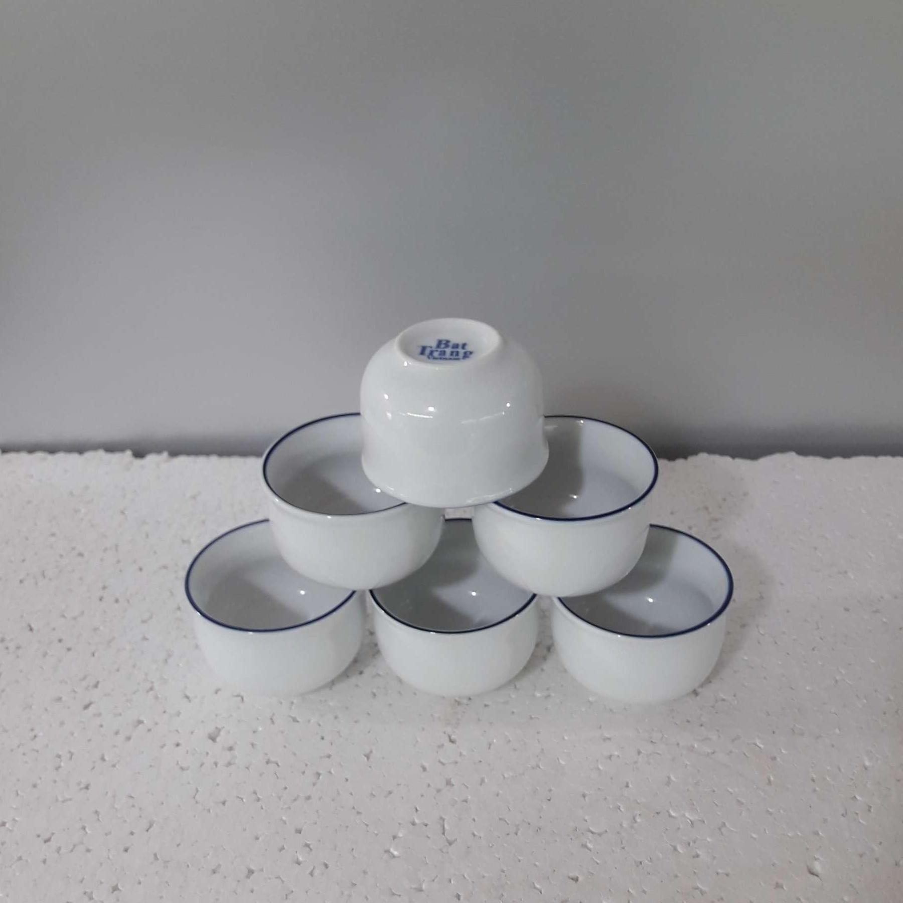 Bộ 6 chén trắng uống nước bát tràng