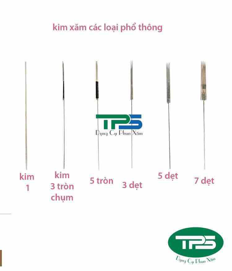 Kim 5 dẹt 0.35  - kim phun xăm thẩm mỹ (gói 100 kim) ( Dụng cụ phun xăm thẩm mỹ )