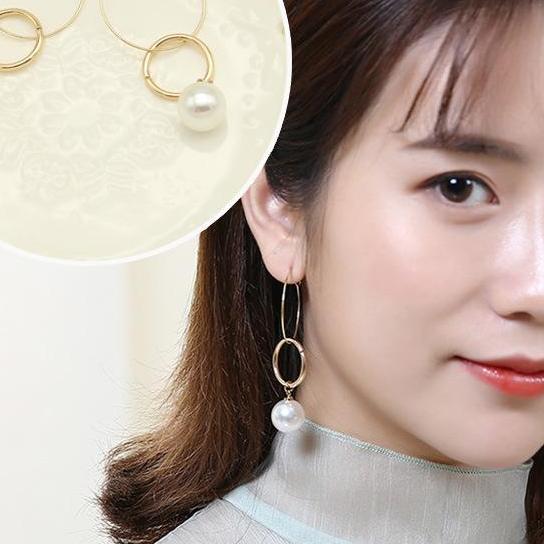 [HCM]Bông tai tròn dáng dài siêu xinh