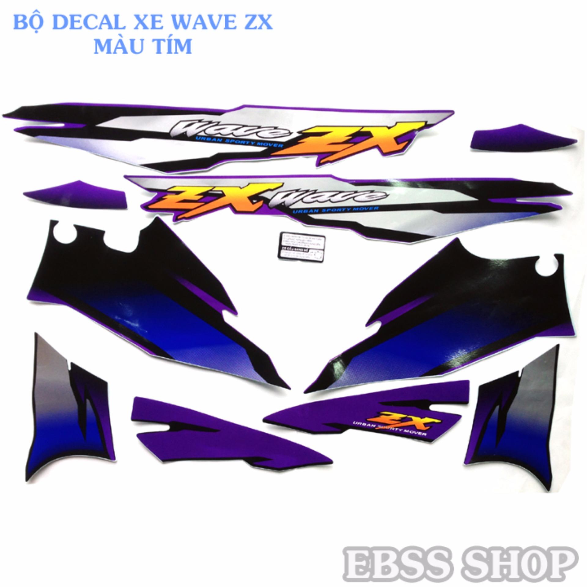 Bộ tem xe Wave ZX màu tím