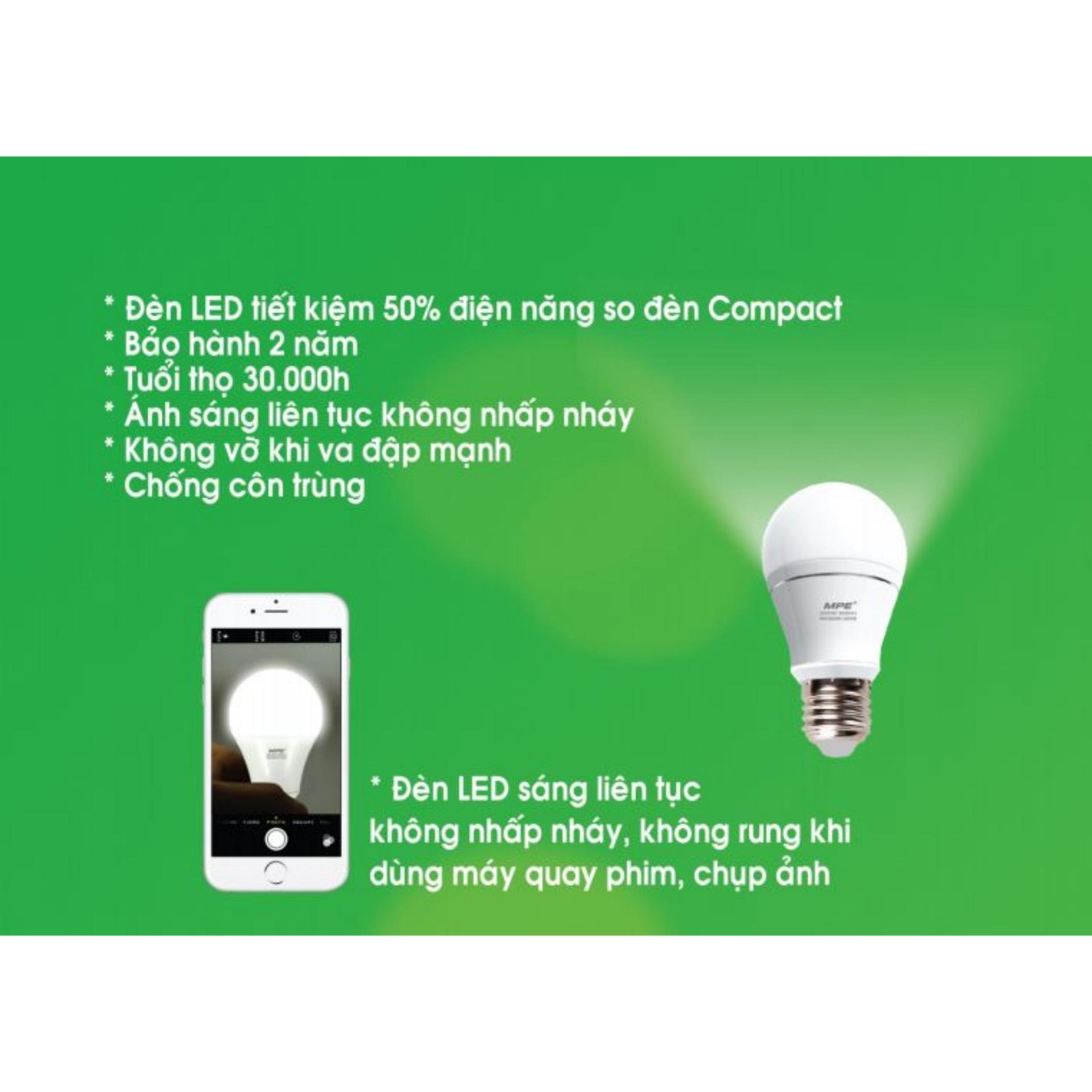 Bóng đèn Led Bulb 60W MPE ( Ánh Sáng Trắng ) - Điện Việt