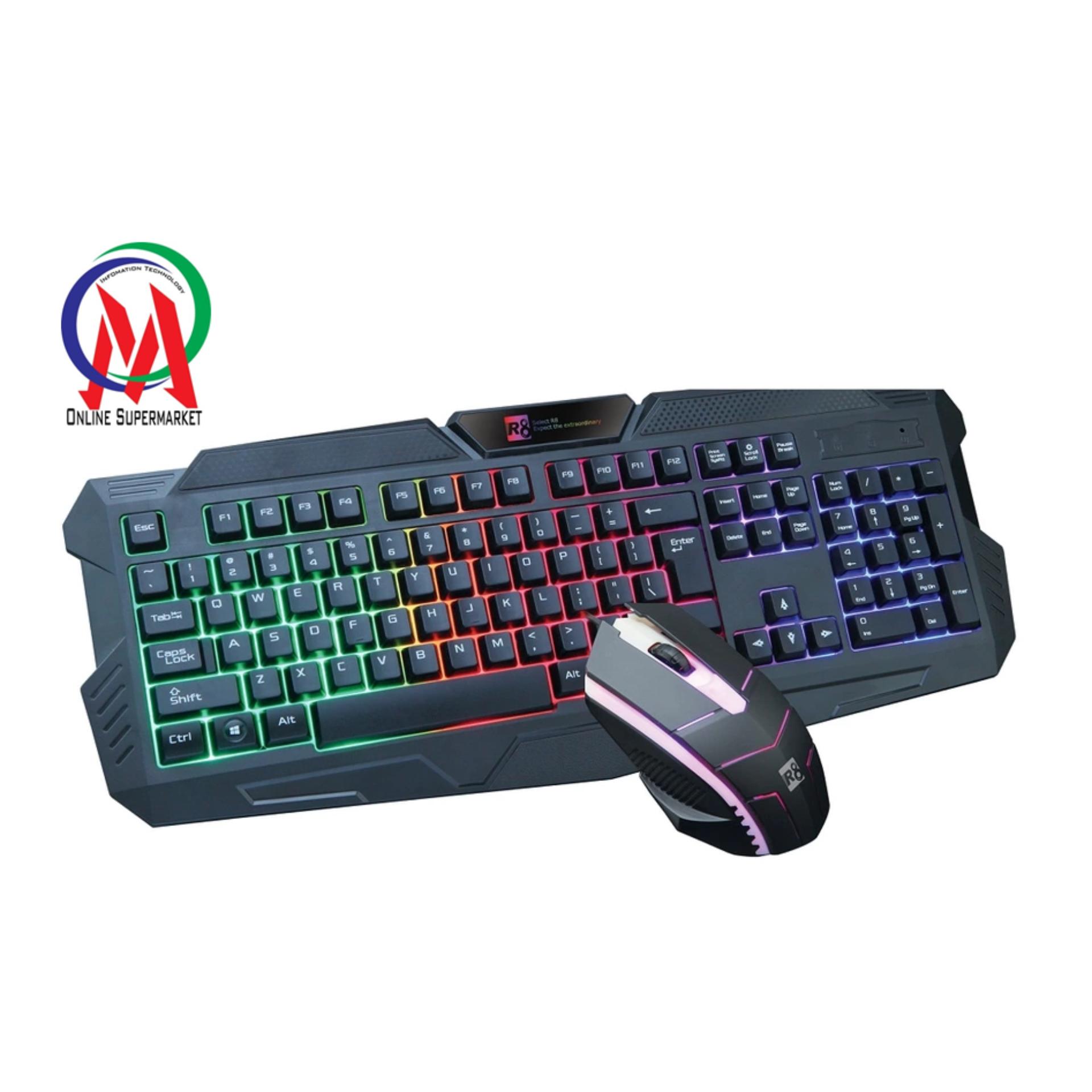 [HCM]KB + Mouse R8 1916 Led (2 USB) Đen