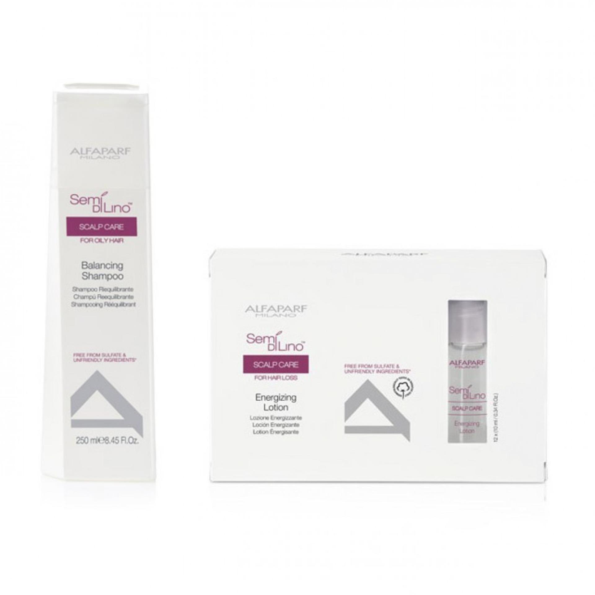 Combo dầu gội và huyết thanh chống rụng tóc Alfaparf Milano Semi Di Lino Scalp Care
