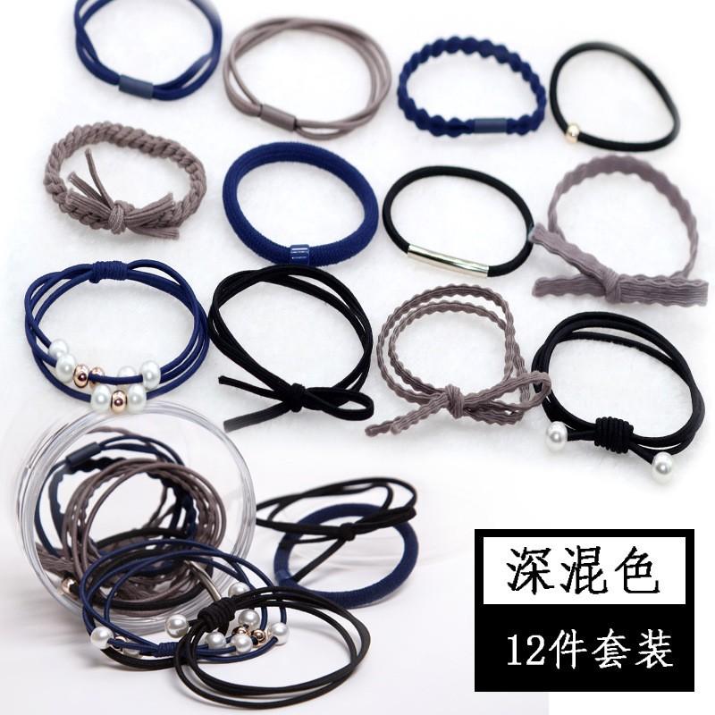 Hộp 12 dây chun buộc tóc Hàn Quốc nhiều kiểu loại 1