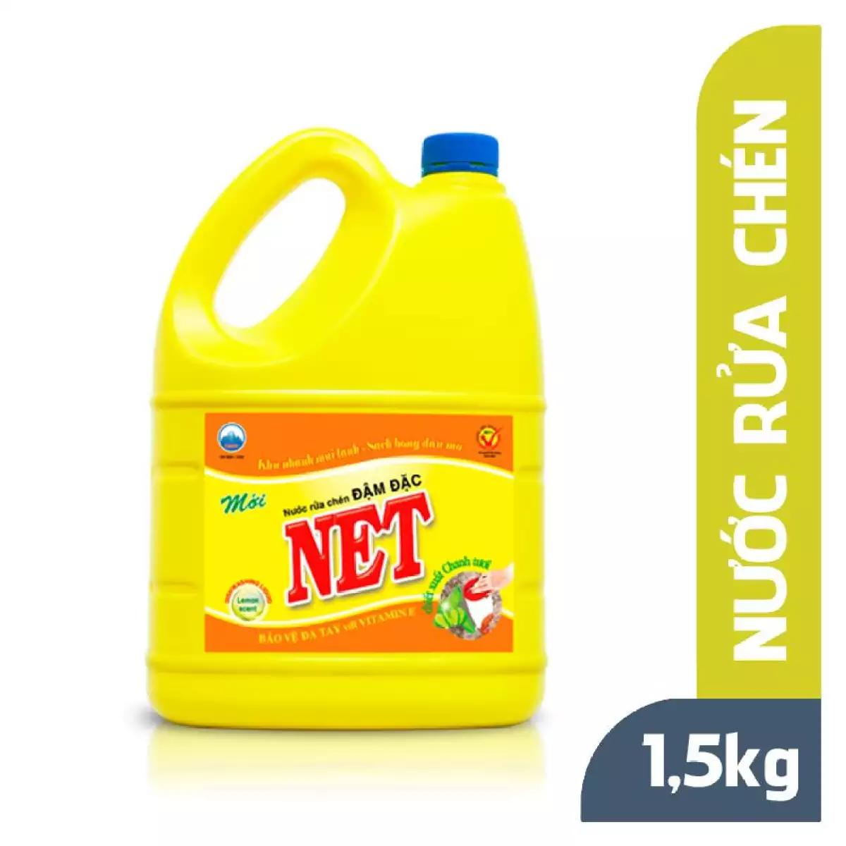 Nước Rửa Chén Net Đậm Đặc Hương Chanh 1.5Kg
