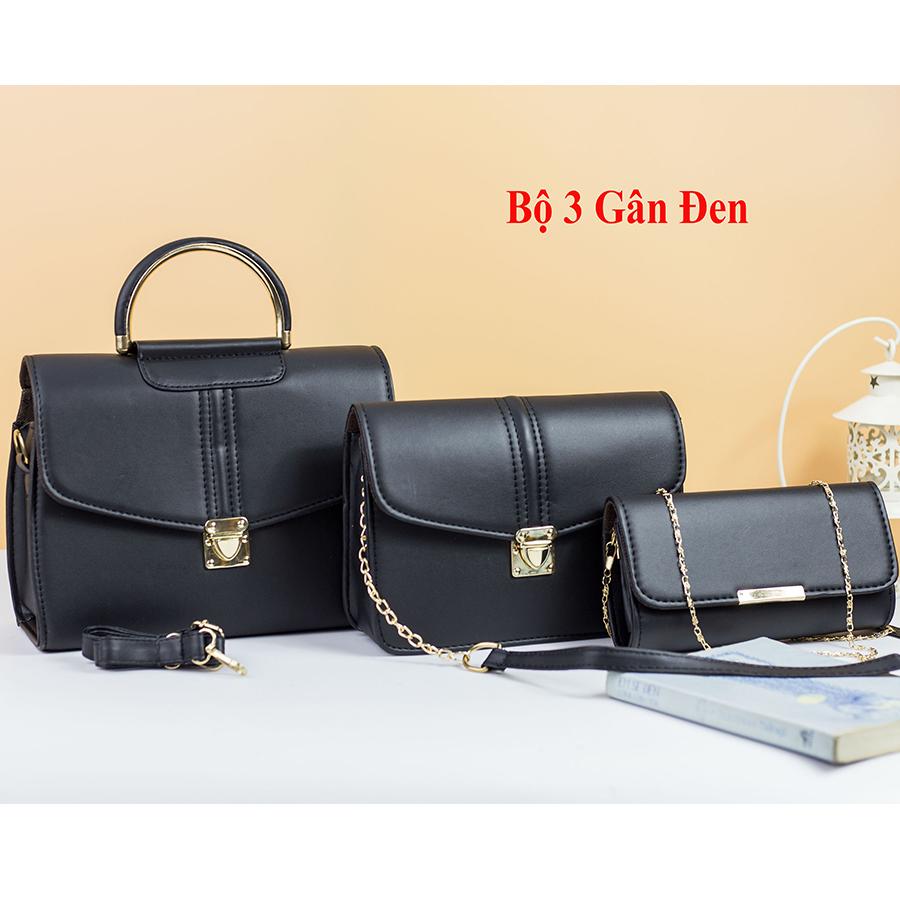 [Hằng Nga] Combo 3 Túi Xách Nữ  Khóa Bấm Sang Trọng