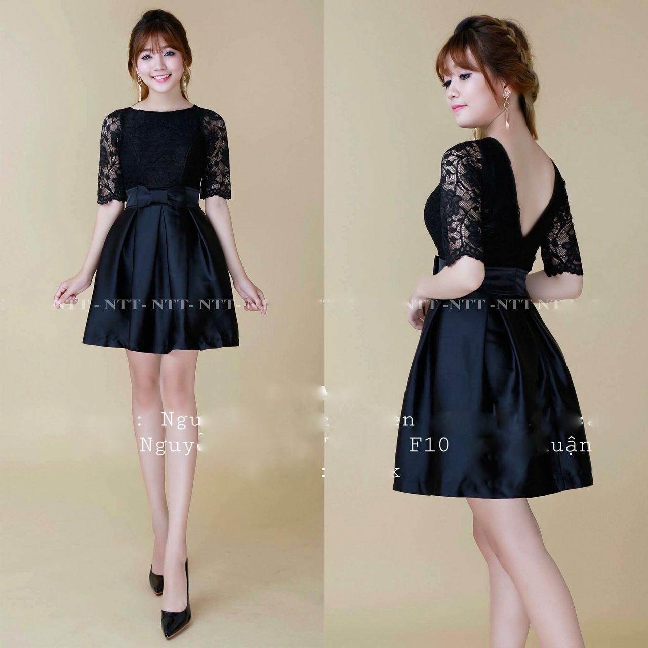 Đầm nữ phối ren cao cấp hàng shop 2018