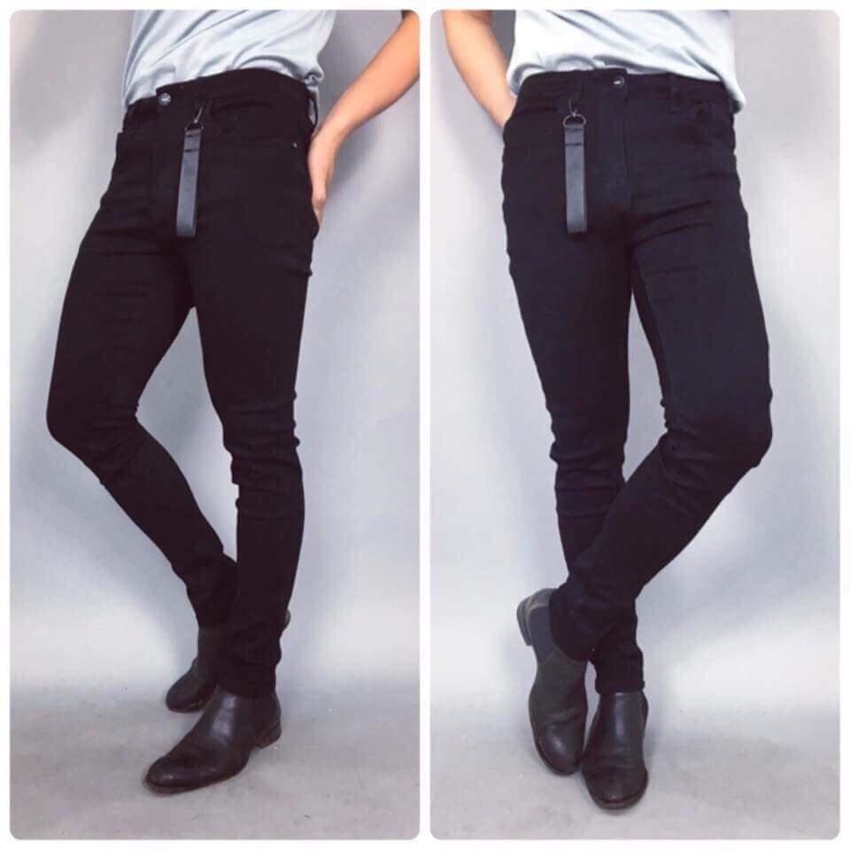 [HCM]CÓ SIZE ĐẠI _ QUẦN JEAN NAM ĐEN TRƠN VẢI ĐẸP CAO CẤP DÁNG ÔM BODY CO GIÃN 20