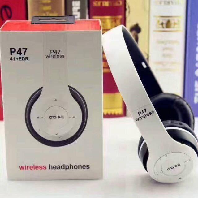 Tai nghe bluetooth chup tai P47 - có khe gắn thẻ nhớ