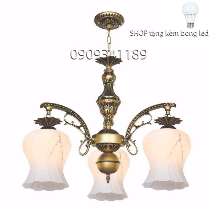 đèn chùm xi đồng cổ điển(SHOP tặng kèm bóng đèn LED cao cấp)