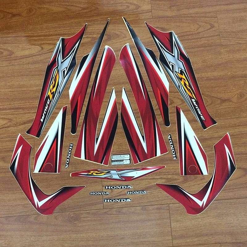 Trọn bộ tem xe Wave RSX 110 màu đỏ đen tân trang xe như mới G106