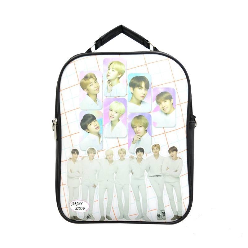 Balo 1 Ngăn 2in1 In Hình BTS (Tặng kèm 3 hình BTS xinh xinh)