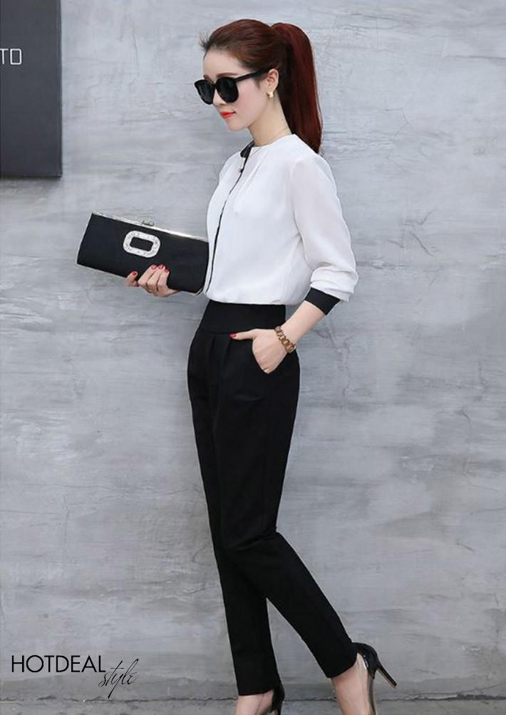 Áo Kiểu Phối Màu