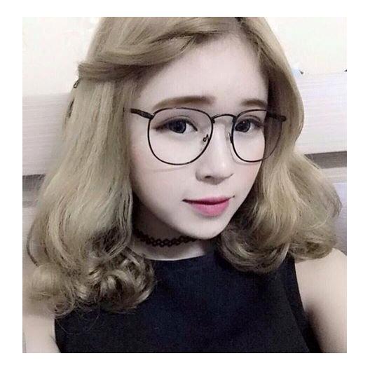 Mắt Kính Ngố Tròn Gọng Đen Thời Trang