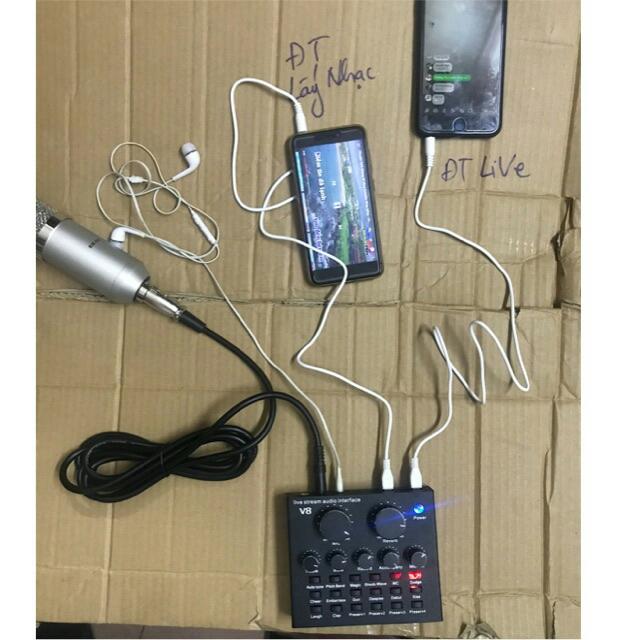 Combo sound v8 và mic bm800
