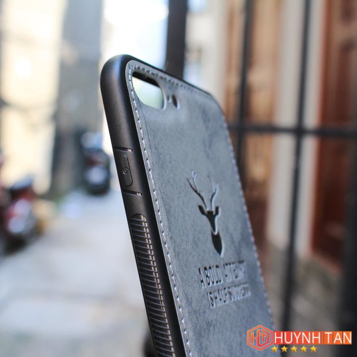 Ốp lưng iPhone 7 Plus Vân da khắc hình nai 3D ver2