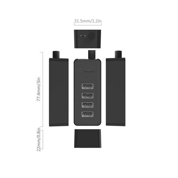 Bộ chia Hud 4 cổng USB 2.0 Orico
