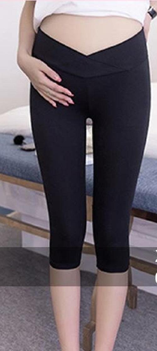 Quần legging bầu cạp chéo lửng