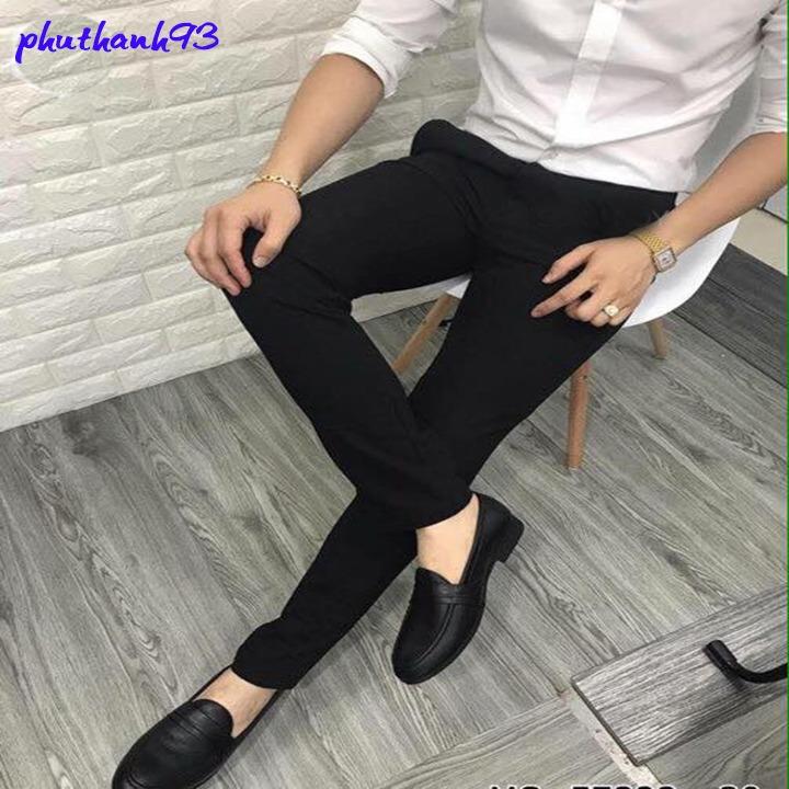 Quần âu nam ôm dáng ( màu đen)
