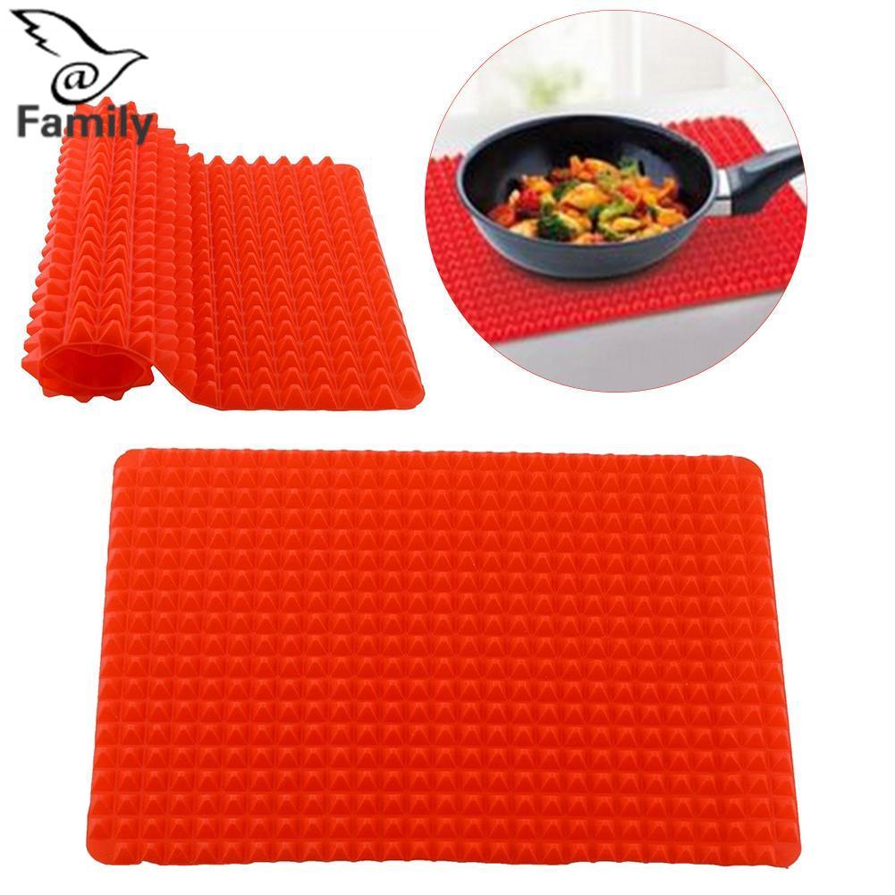 Big Family New Pyramid Non Stick Fat Reducing Silicone Mat Oven Microwave Baking Tray Tool^ - intl