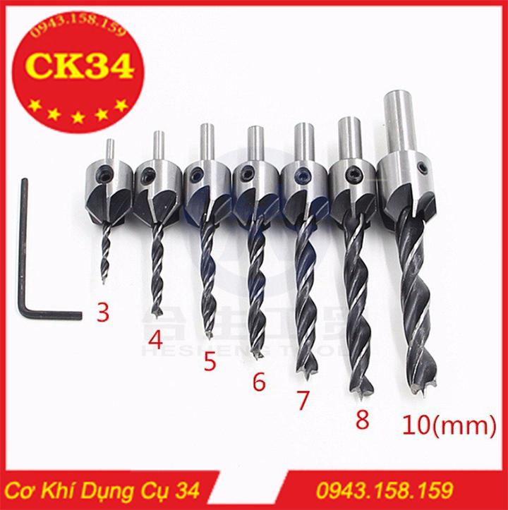 Bộ 7 mũi khoan gỗ doa lỗ vít