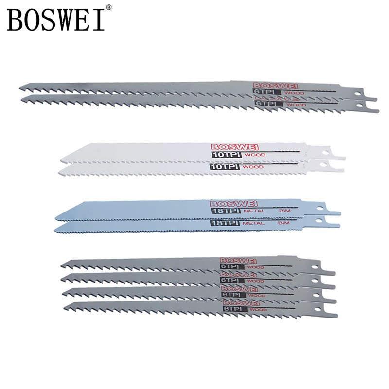 Bộ 4 loại lưỡi cưa sắt gỗ cưa kiếm Boswei (tổng 10 lưỡi)