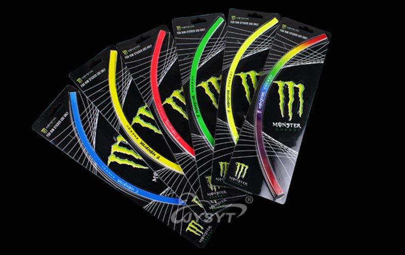 Bộ decal dán vành xe monster ( vàng)