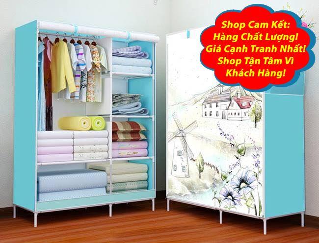 Tủ Vải 3D 2 Buồng 6 Ngăn Mẫu Mới Nhất