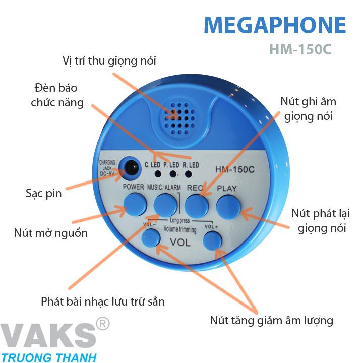 [HCM]Loa phóng thanh cầm tay  Megaphone HM-150c - (khuếch đại âm thanh)