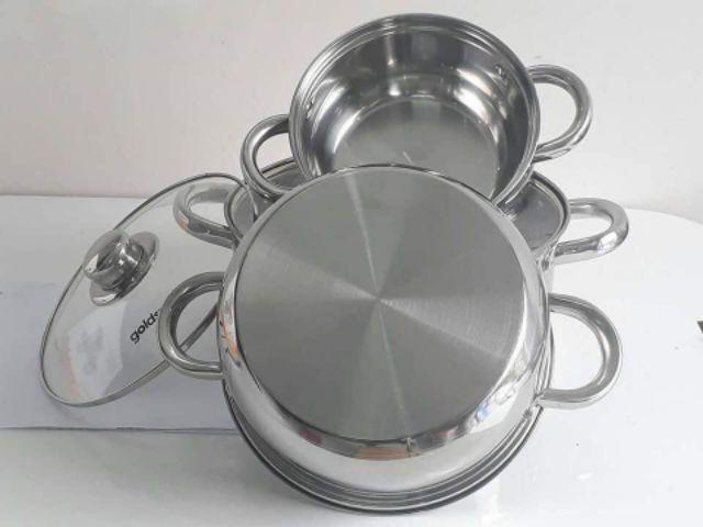 Bộ 3 nồi ba đáy Goldsun cao cấp