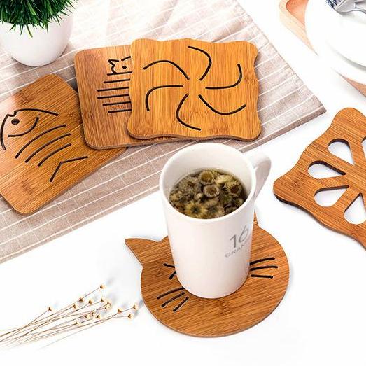 Combo 2 Lót Nồi Gỗ Hình Mèo ( ngẫu nhiên)