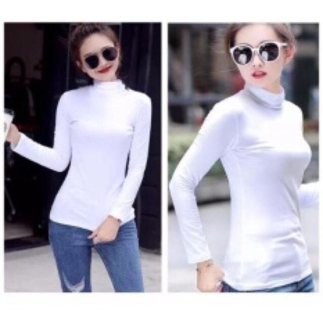 Bộ 2 áo giữ nhiệt cổ lọ tay dài ( da+ hồng)