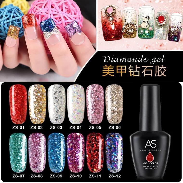 Sơn gel kim tuyến AS bền màu cực kì mướt 15ML