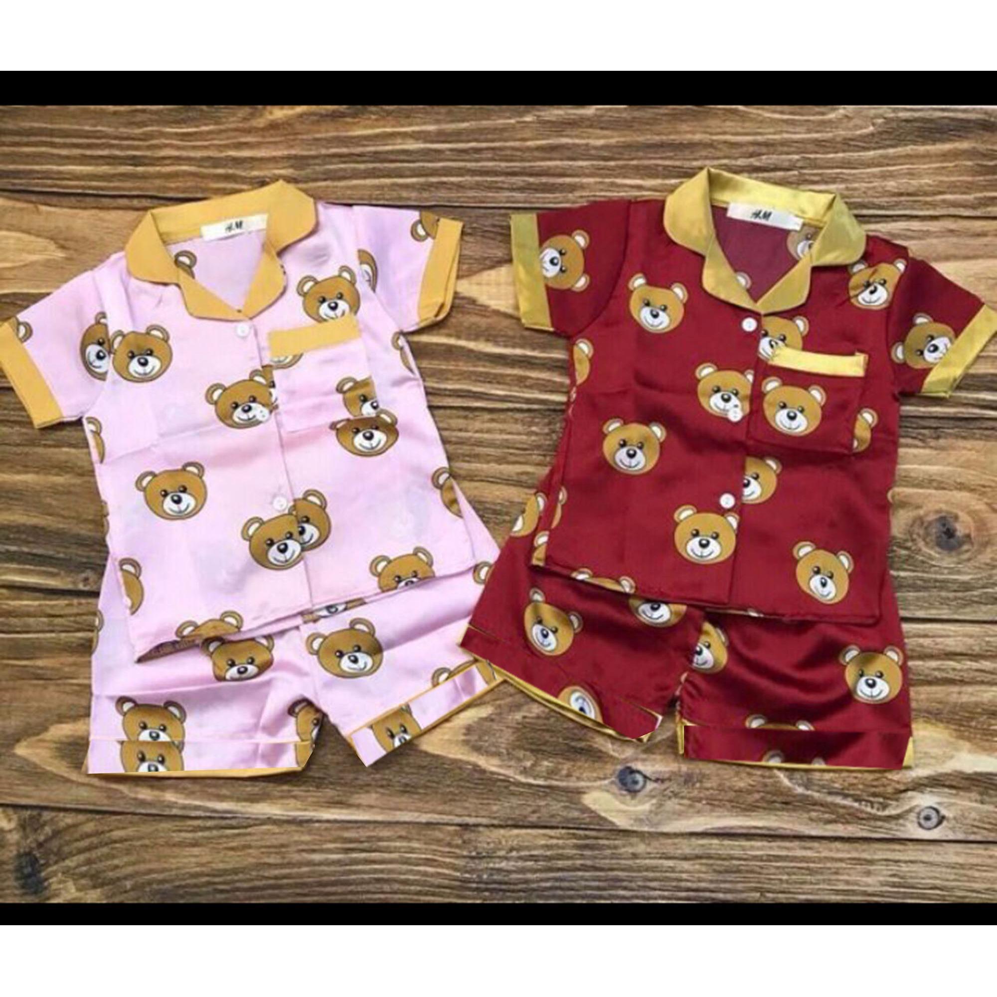 Bộ pijama lụa mềm bé trai , bé gái