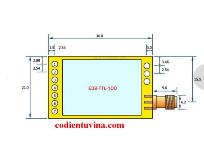 Mạch Thu Phái RF UART Lora SX1278 433Mhz 3000M