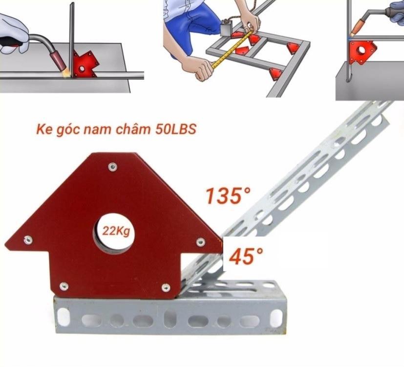 Ke góc nam châm 45° 90° 135° lực hút 12kg - 25LBS
