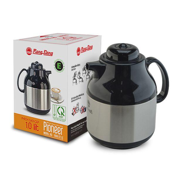 Bình trà giữ nhiệt Rạng Đông RD 1055 ST1.E - 1 lít (Inox-trắng)