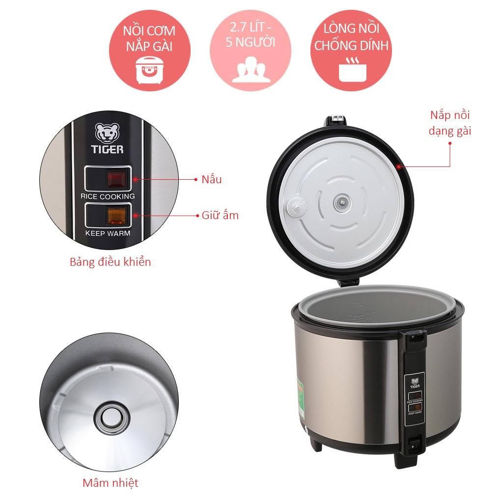 Nồi cơm điện Tiger JCC-2700 2.7L (Bạc)