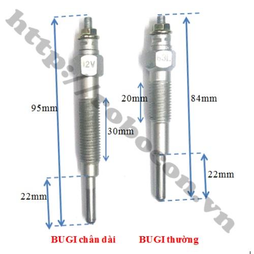 BUGI SẤY 12V LỌAI CHÂN DÀI CÔNG SUẤT CAO