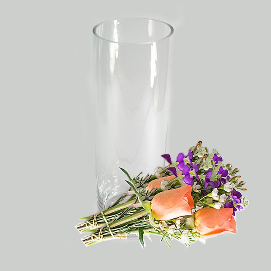 Lọ hoa thủy tinh trụ 25 cm