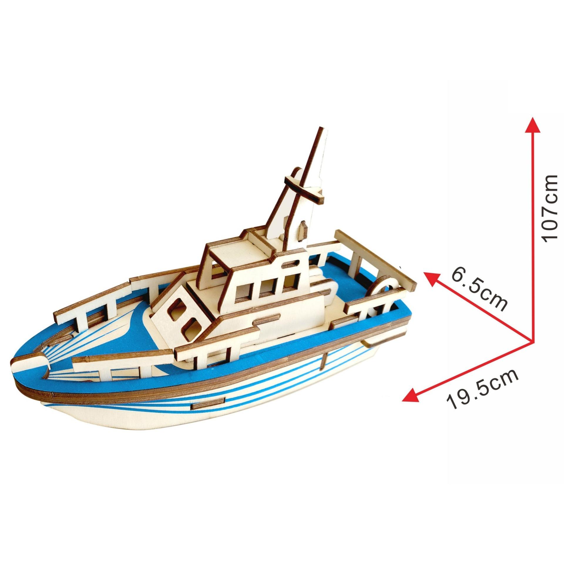 Đồ chơi lắp ráp gỗ 3D Mô hình Thuyền cứu hộ Laser