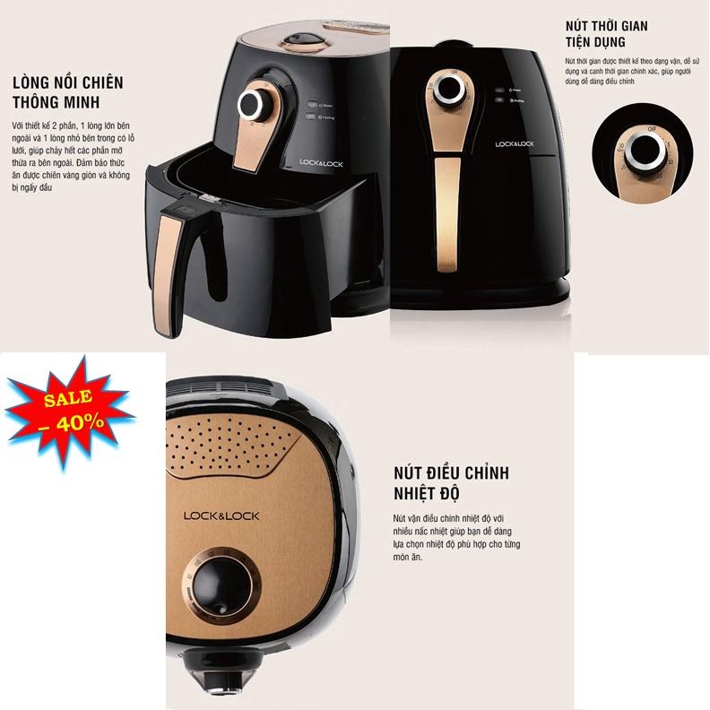 NỒI CHIÊN KHÔNG DẦU LOCK&LOCK EJF137FU 3 LÍT